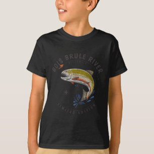 Camiseta Rio Bois Brule Wisconsin Fly Fishing Souvenir Bo