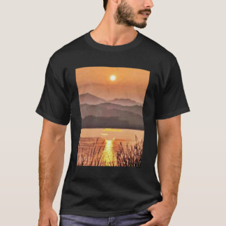 Camiseta rio da floresta e colina