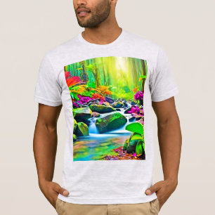 Camiseta Rio da Floresta Tropical Vivid