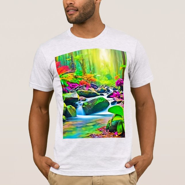 Camiseta Rio da Floresta Tropical Vivid (Frente)