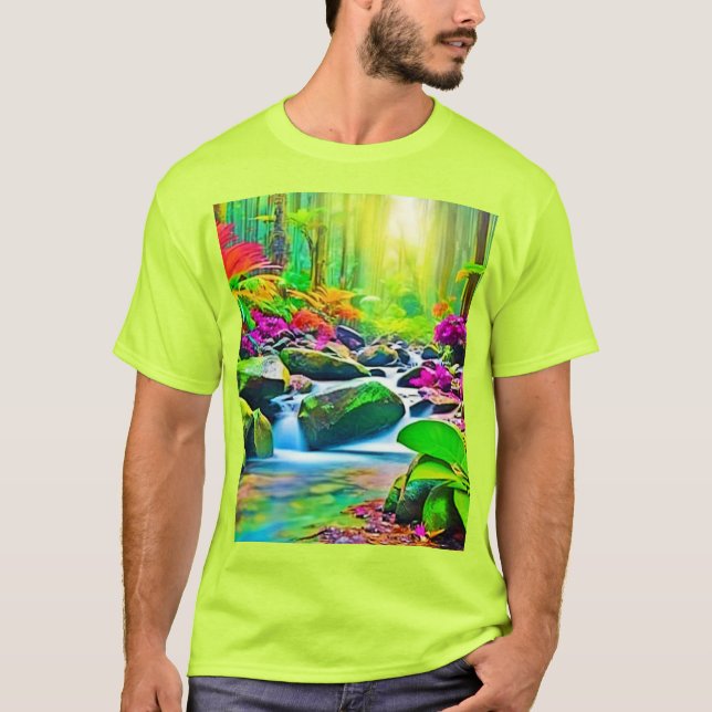 Camiseta Rio da Floresta Tropical Vivid (Frente)