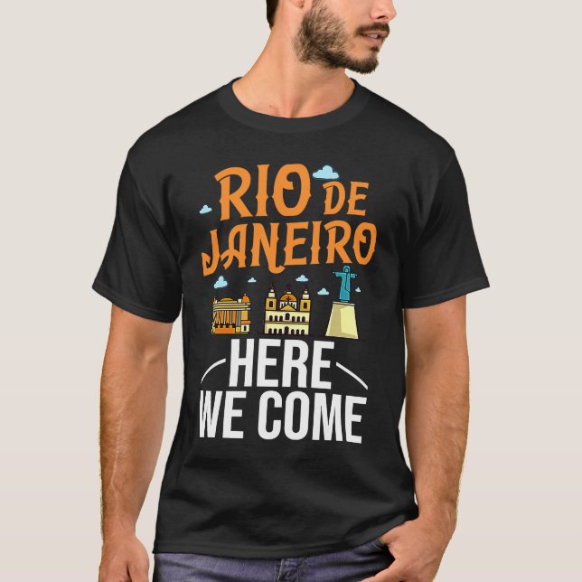 Camiseta Rio de Janeiro Brazil City Trip Skyline Map Travel (Frente)