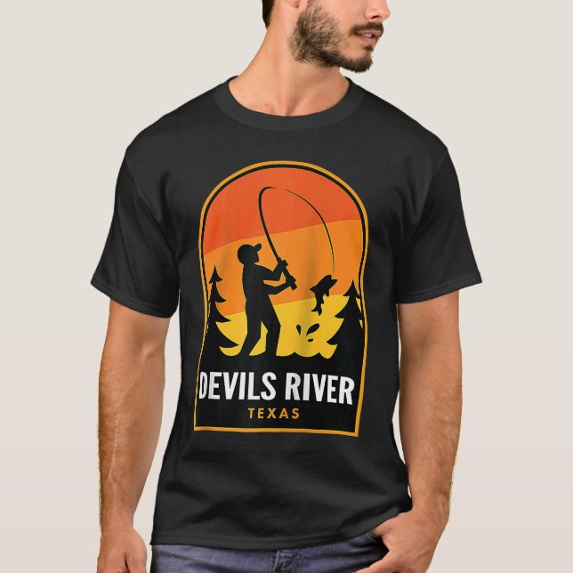 Camiseta Rio dos Diabos Texas Pescaria Raglan (Frente)