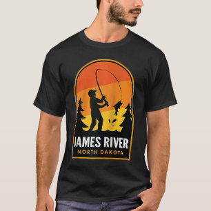 Camiseta Rio James North Dakota Pesca Raglan