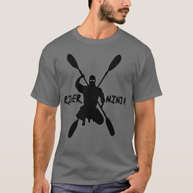Camiseta Rio Ninja Kayaking Rafting Paddle (Frente)