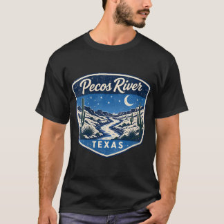 Camiseta Rio Pecos Texas Deserto Cacto Céu Noturno