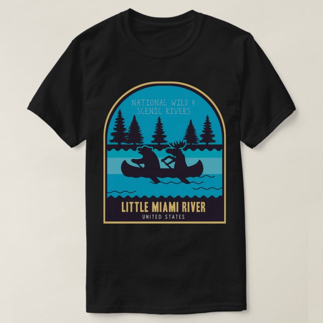 Camiseta Rio Pequeno Miami, rio Nacional Selvagem e Cênico (Frente do Design)