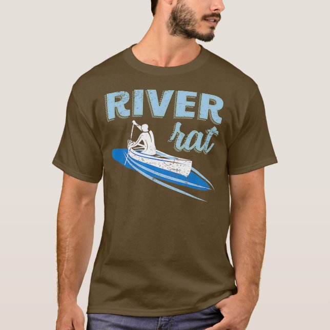 Camiseta Rio Rat Rafting Kayaking Flutuando Humor (Frente)