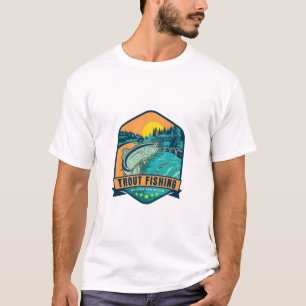 Camiseta Rio Vermelho de Pesca de Trutas Novo México 