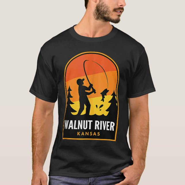 Camiseta Rio Walnut Kansas Pesca (Frente)