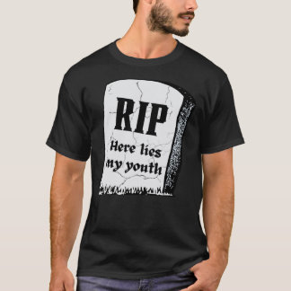 Camiseta RIP Aqui Mente Minha Morte Juvenil Ao Meu Nascimen