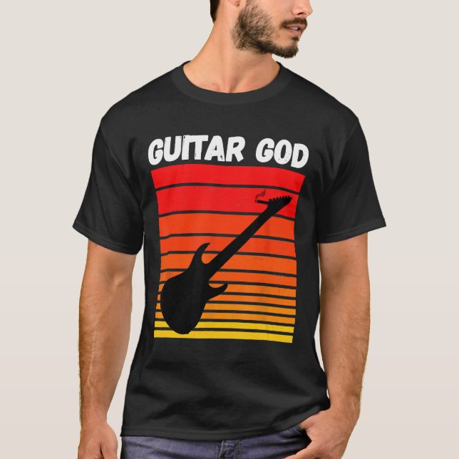Camiseta Rip Eddie Tribute Retro Guitar God Guitar With Cig (Frente)