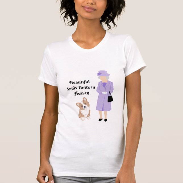 Camiseta RIP Rainha Elizabeth II Lindas Almas Unem-se (Frente)