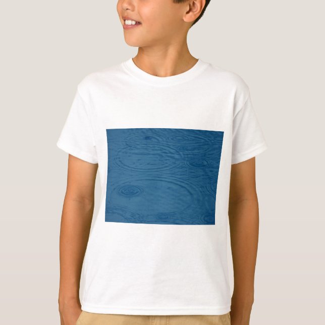 Camiseta Ripais De Chuva (Ondas De Água Azul) (Frente)