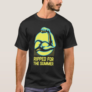 Camiseta Ripped For Summer Workout Gym Humor Malhação