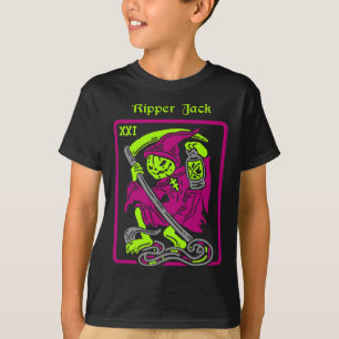 Camiseta Ripper Jack Tarot Card Halloween Occult Decor Men