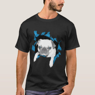 Camiseta Ripper Pug preto e branco
