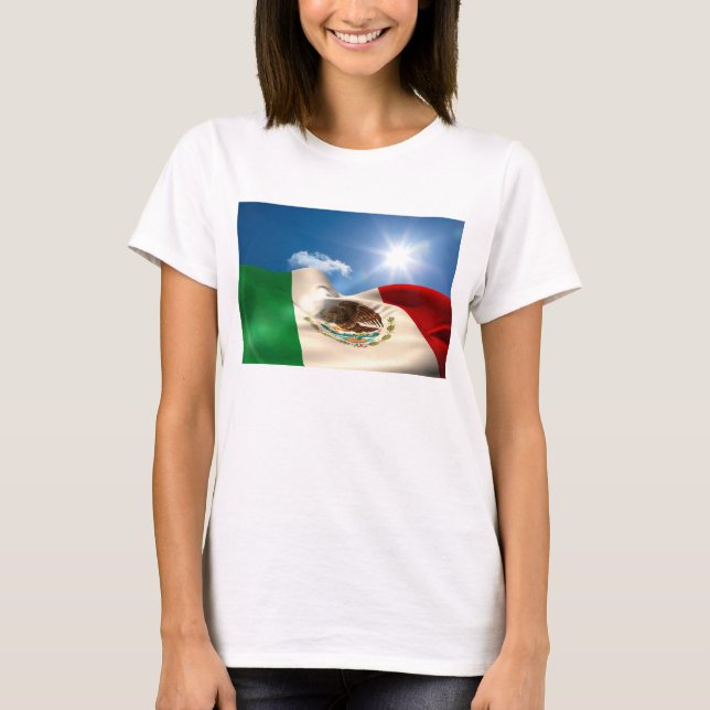 Camiseta Rippling gerado Digital da bandeira de México (Frente)