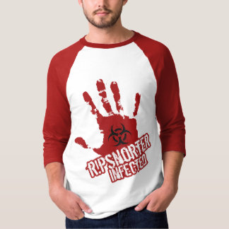Camiseta Ripsnorter contaminou o 3/4 de Raglan básico da