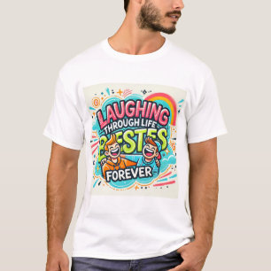 Camiseta Rir Através De Besties De Vida Para Sempre