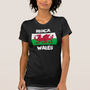 Camiseta Risca, País de Gales com bandeira galesa