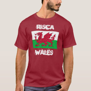 Camiseta Risca, País de Gales com bandeira galesa