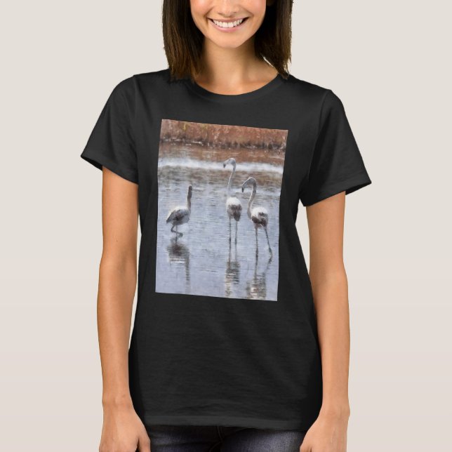Camiseta Riscar A Pose Flamingo Watercolor 1 (Frente)