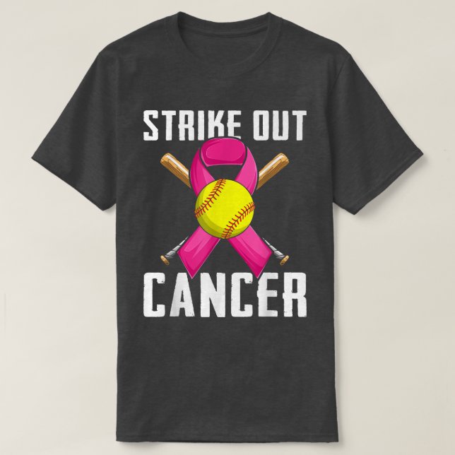 Camiseta Riscar o Cancer da mama Sensibilização Friso Rosa  (Frente do Design)