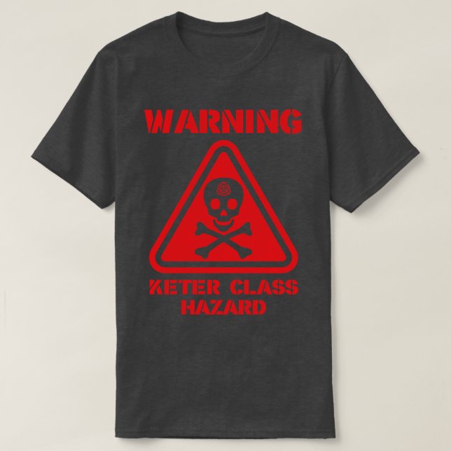 Camiseta Risco de Classe do Keter de Aviso SCP (Frente do Design)