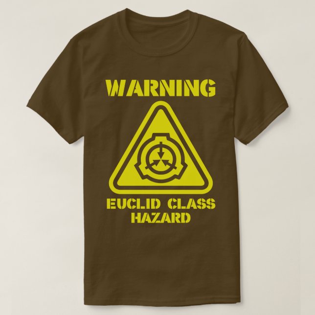 Camiseta Risco de Classe Euclid de Aviso SCP (Frente do Design)