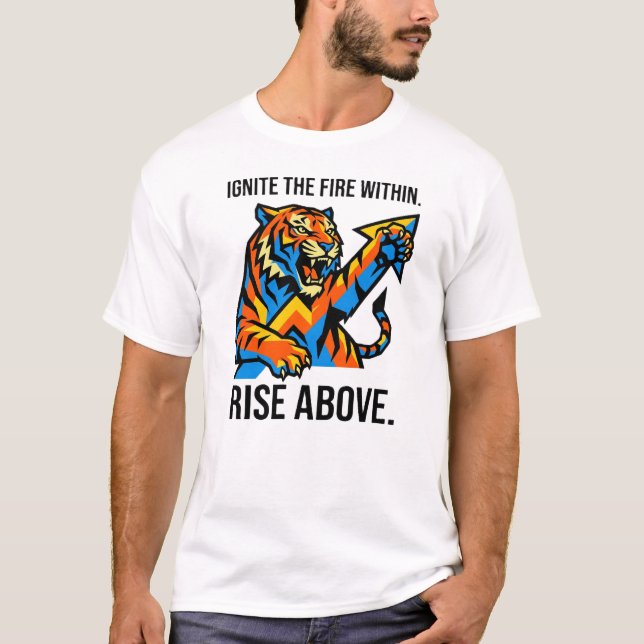 Camiseta Rise Above Tiger – A Força Vem de Dentro (Frente)