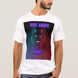 Camiseta Rise Acima do Lobo - Cabeça Geométrica do Lobo Neo