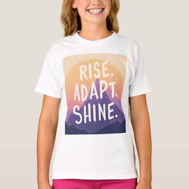 Camiseta Rise Adapt Shine - Inspirational Mountain Sunrise (Frente)