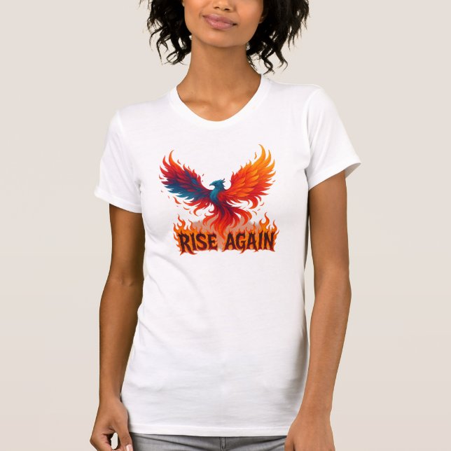 Camiseta Rise Again Phoenix – Fire Rebirth Motivational (Frente)