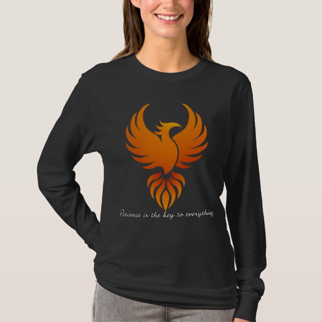 Camiseta Rise Again Phoenix T-Shirt | Patience Motivation Q (Frente)