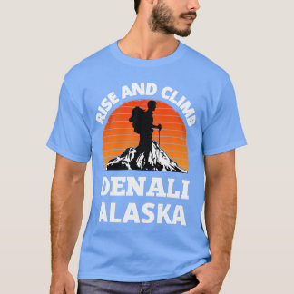 Camiseta Rise And Climb Mount Denali Alaska Vintage Mountai