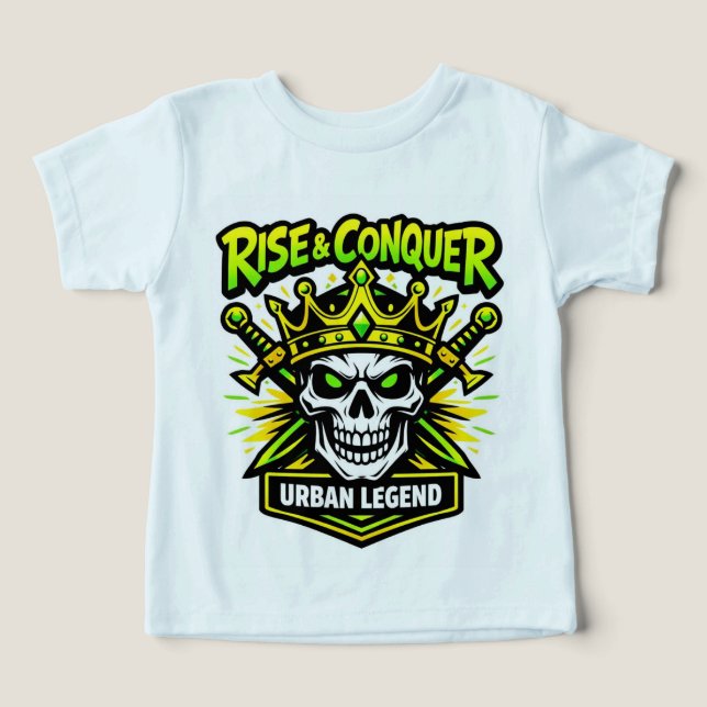Camiseta Rise & Conquer Urban Legend 👑💀🔥 (Design frontal)