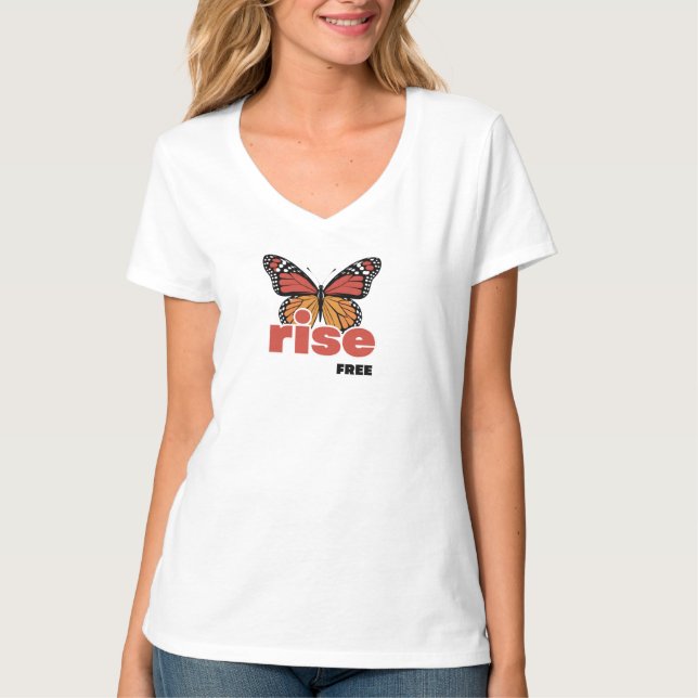 Camiseta Rise Free Butterfly Women’s T-Shirt  (Frente)