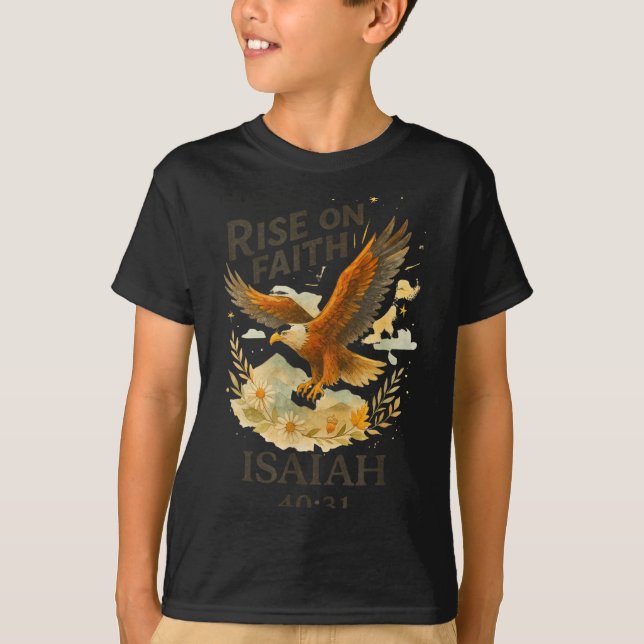 Camiseta Rise On Faith Isaiah 40_31 Eagle Christian Waterco (Frente)