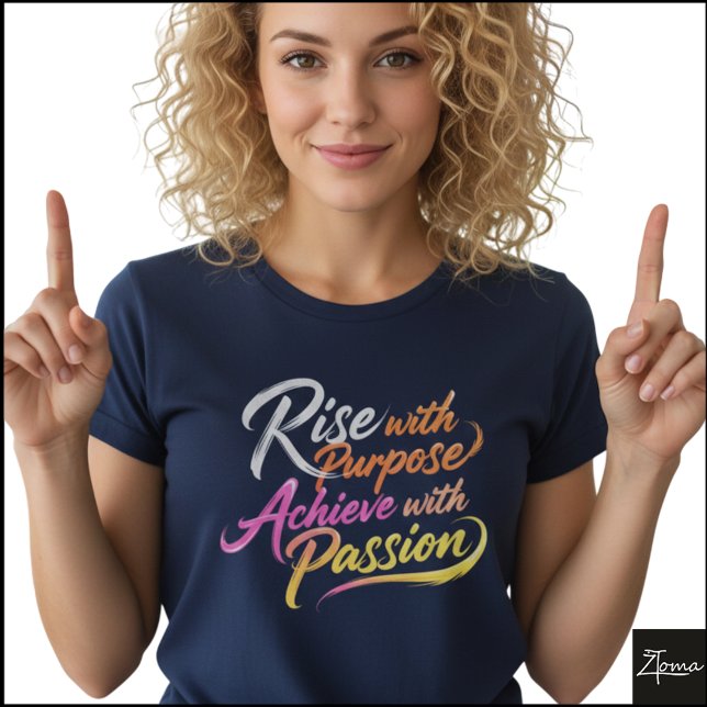 Camiseta Rise Purpose Achieve Passion Neon Graphic (Sample design. Several style are available to choose from, with the option to add a name & color.
)