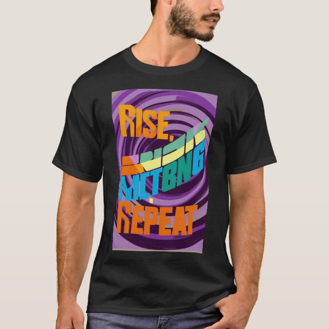 Camiseta Rise, Risk, Repeat – Modo Motivação (Frente)