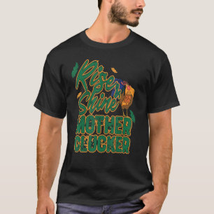 Camiseta Rise & Shine Madre Chicken Engraçado Galinha Amor 