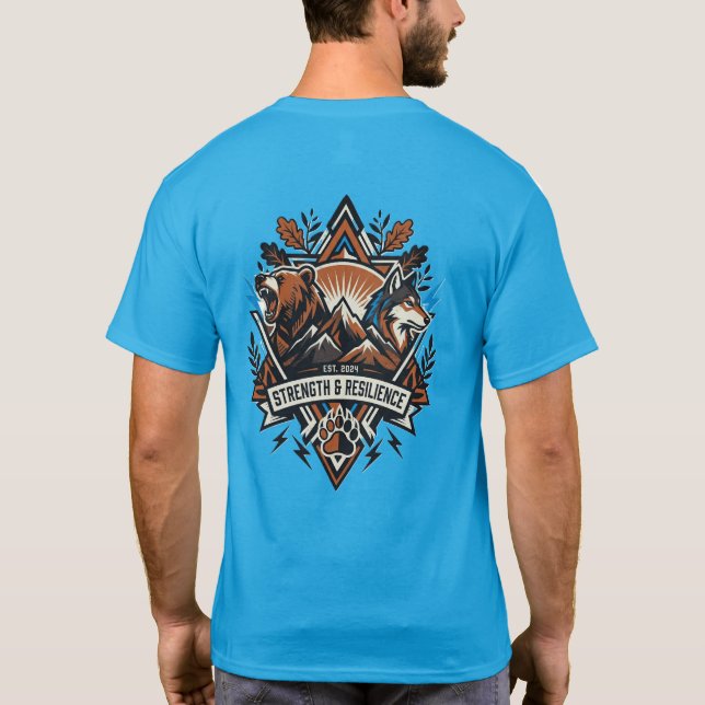 Camiseta Rise & Thrive – Força de Urso e Lobo (Verso)