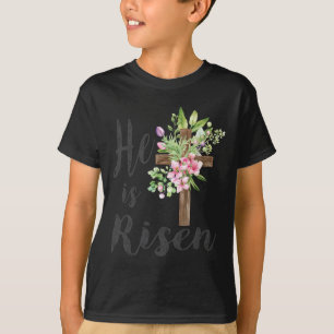 Camiseta Risen Floral Cross Vintage Felz pascoa 2024