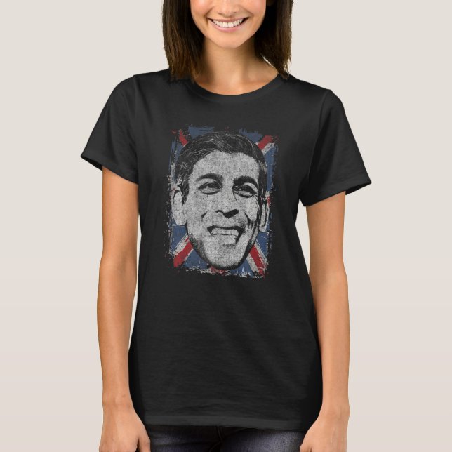 Camiseta Rishi Sunak Primeiro-Ministro britânico Stencil Ar (Frente)