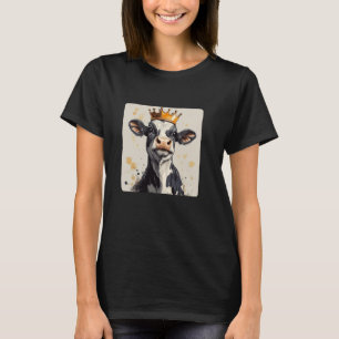 Camiseta Risos Dignos de Coroa Design de Vaca Engraçado