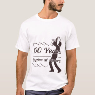 Camiseta Ritmo da História Jazz Saxofone 100 Anos Centenári