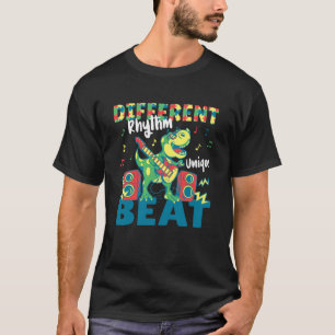 Camiseta Ritmo Diferente Batida Única T-rex Autismo