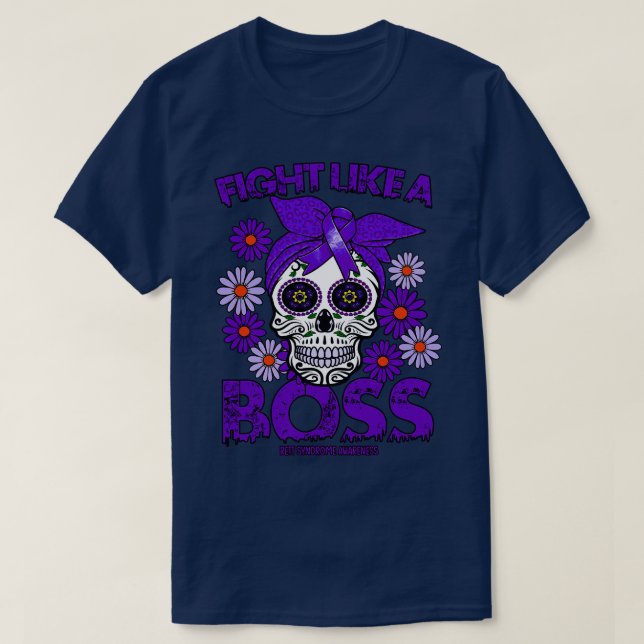 Camiseta Ritmo Sindroma Sensibilização luta como chefe (Frente do Design)