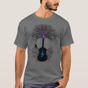Camiseta Ritmos da arte da guitarra surreal do Coração